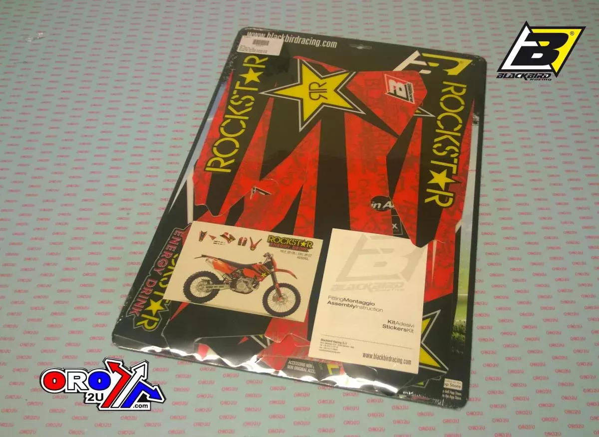05-06 SX/SXF 05-07 EXC KTM ROCKSTAR DECALS, BLACKBIRD 2526L
