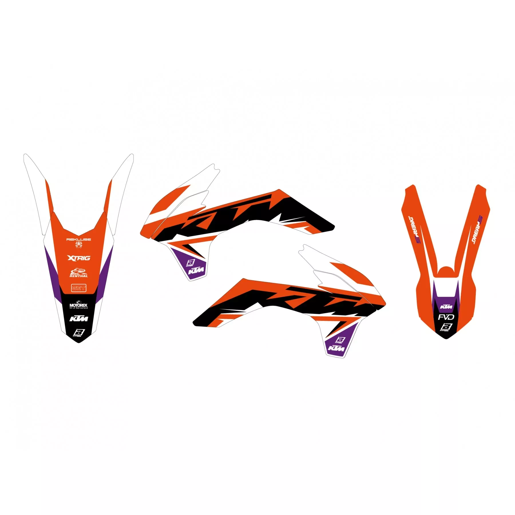 13-15 SX/SXF 14-16 EXC KTM DREAM 5 DECALS, BLACKBIRD 2538AB