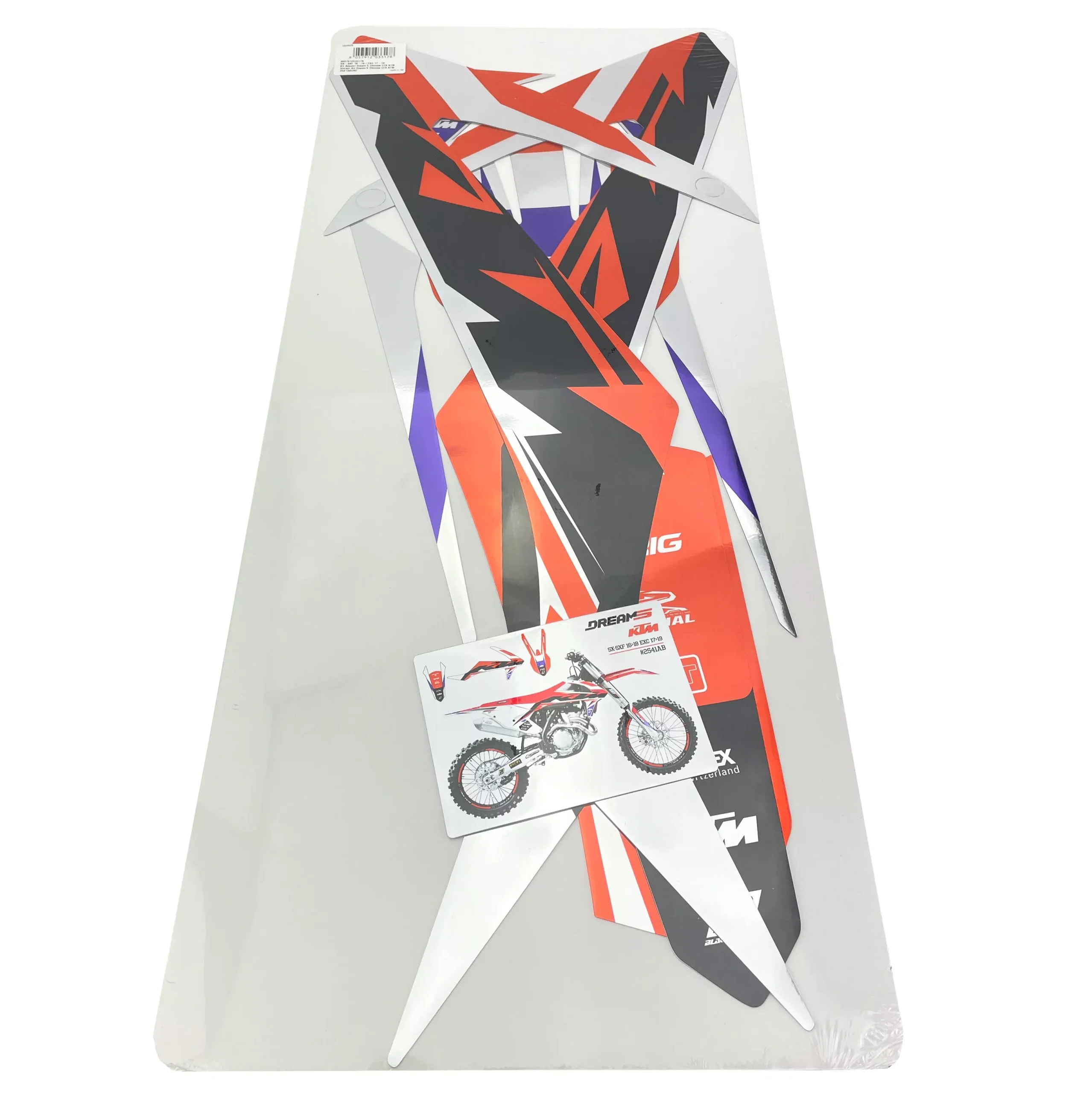 16-18 SX/SXF 17-19 EXC KTM DREAM 5 CHROME DECALS, NOT 250 2 STROKE 2016, BLACKBIRD 2541ABCRO