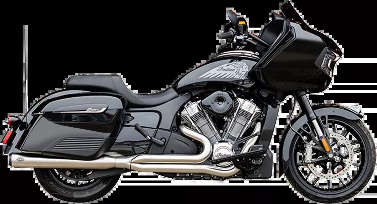 2-into-1 Qualifier Exhaust System - Brushed Stainless Steel - 49 State - Indian with PowerPlus
