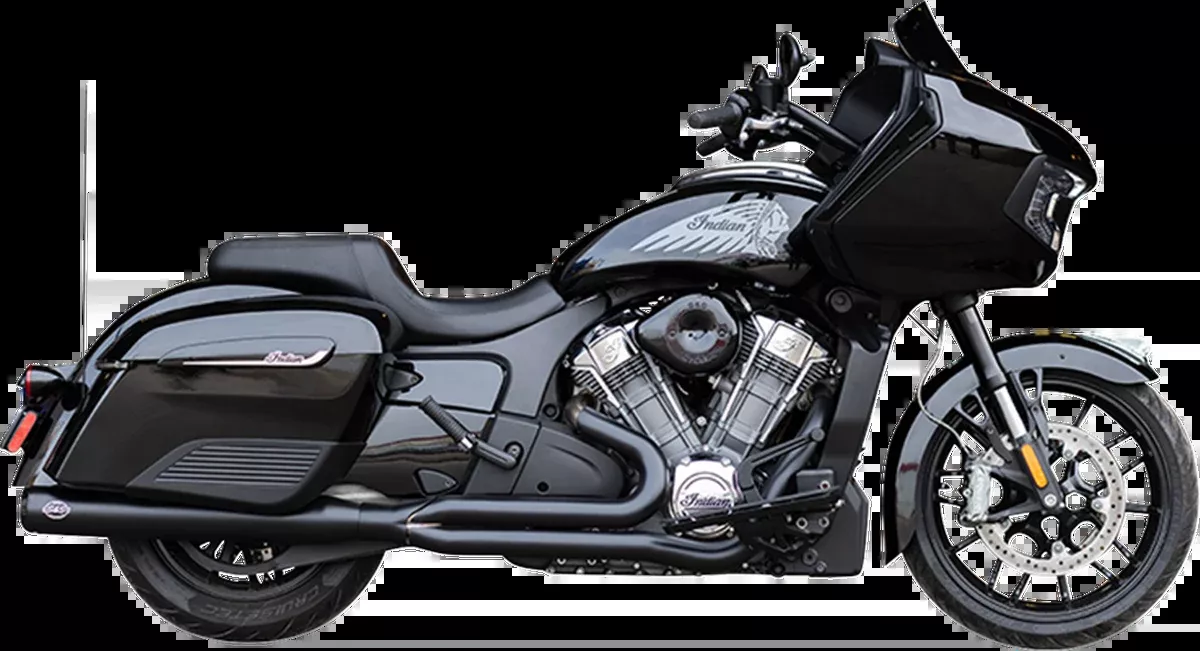2-into-1 Qualifier Exhaust System - Guardian Black - Race Only - Indian with PowerPlus