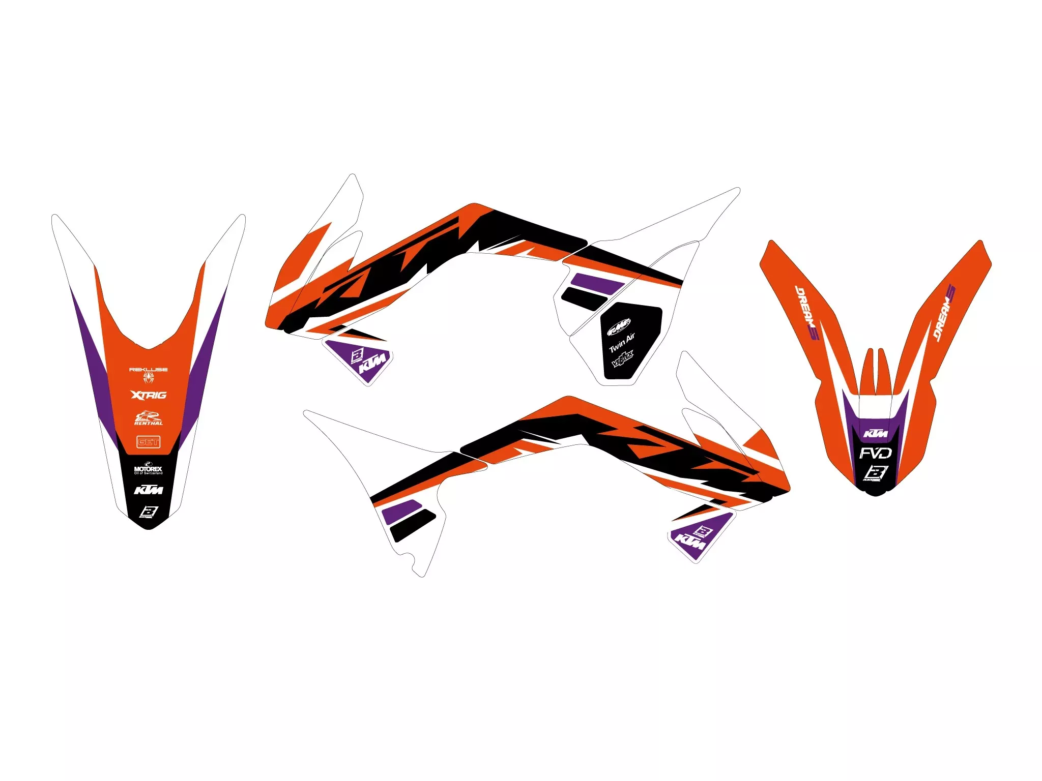 2013-17 SX85 KTM DREAM 5 DECALS, BLACKBIRD 2539AB