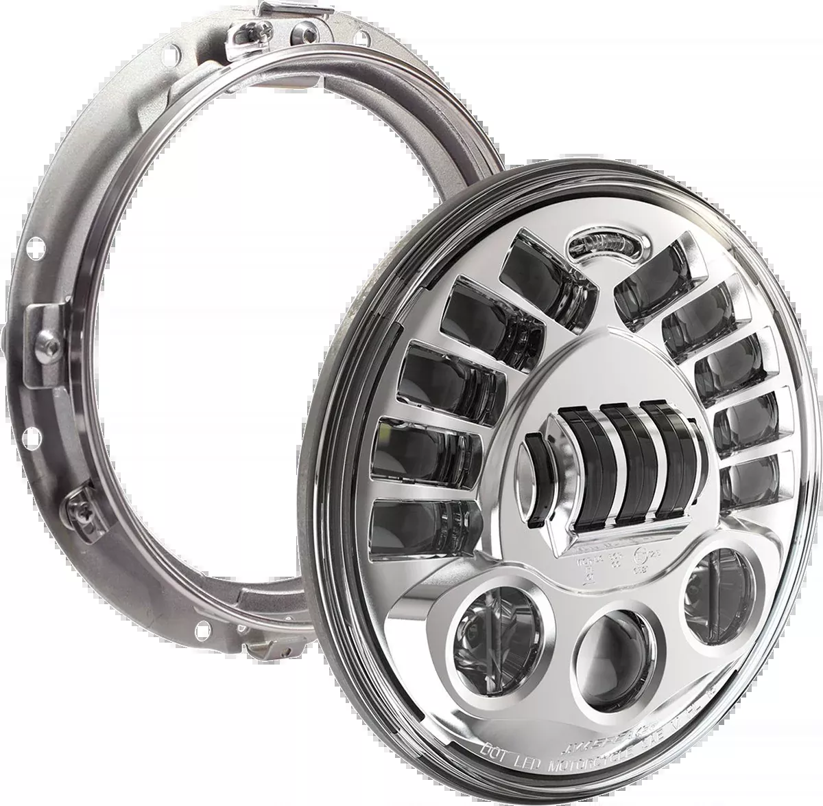 Adaptive Headlight with Mount - 7" - Chrome