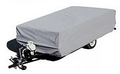 Adco 2892 Pop Up Folding Trailer Cover, Fits 10'1" - 12' Trailers, Gray/White