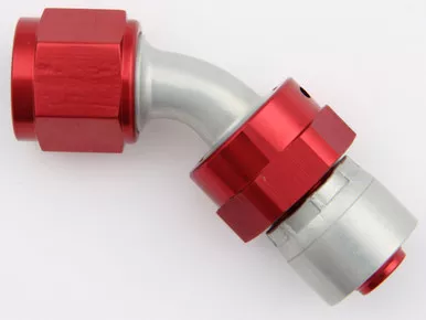 Aeroquip #6 45 Deg Startlite Crimp Fitting FBM4222