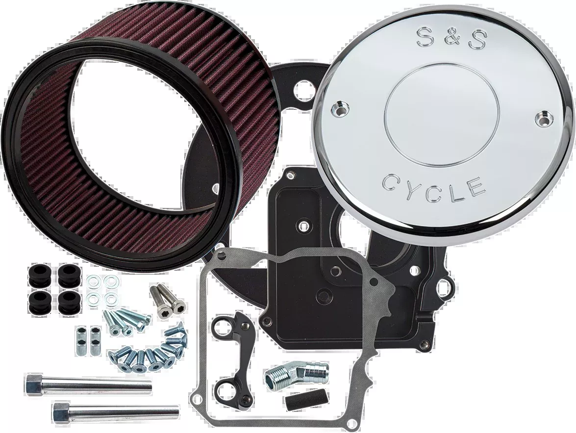 Air Cleaner Kit with Cover - Nostalgic Script - Chrome