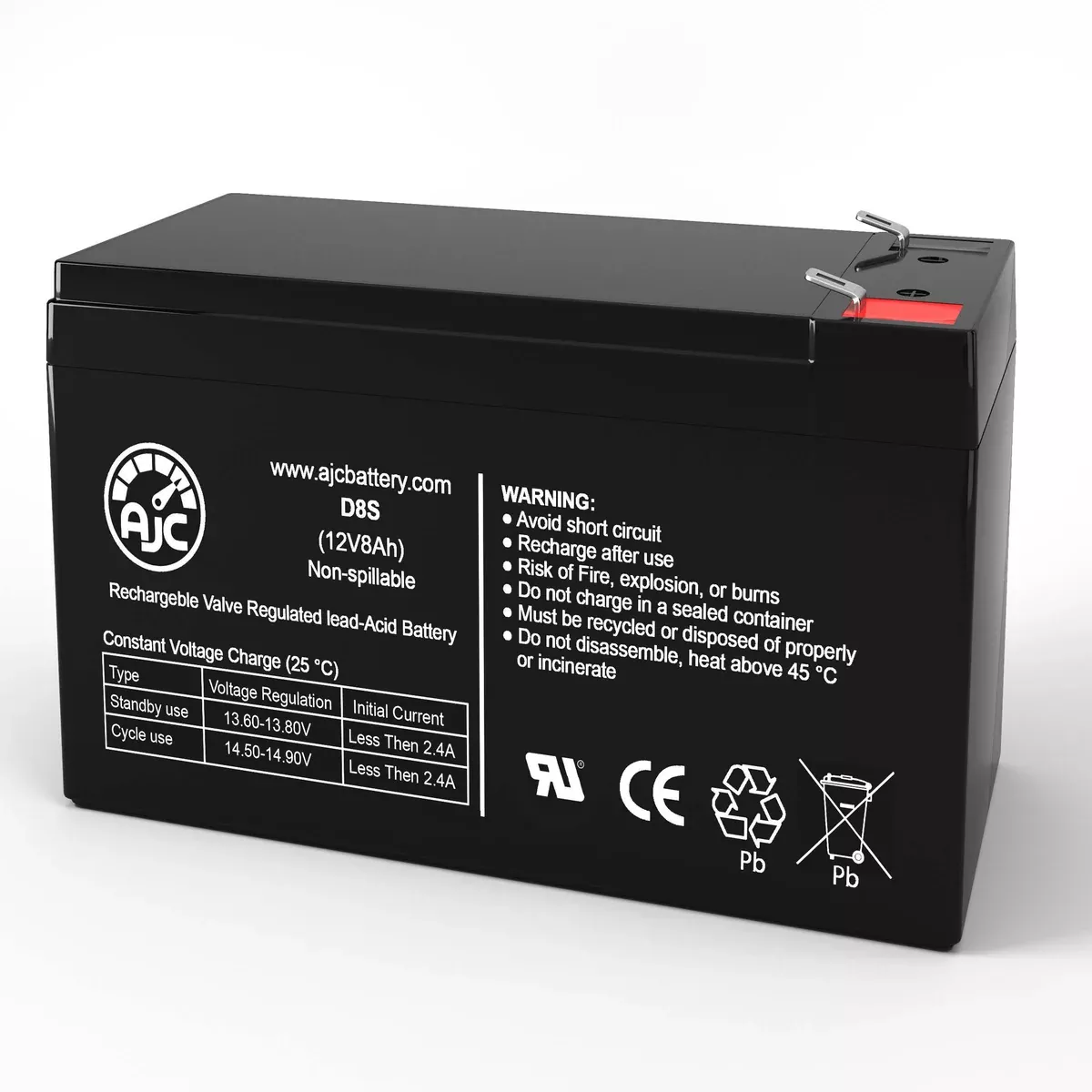 AJC Battery Compatible with Datasafe 12HX35T-FR 12V 8Ah UPS Battery