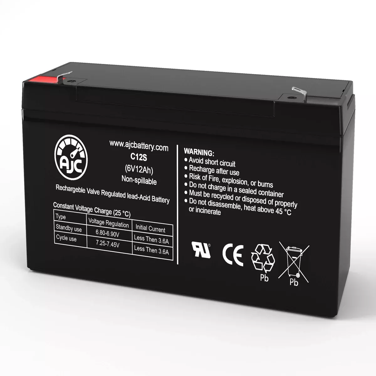 AJC Battery Compatible with Datasafe 6HX50 50W 6V 12Ah UPS Battery