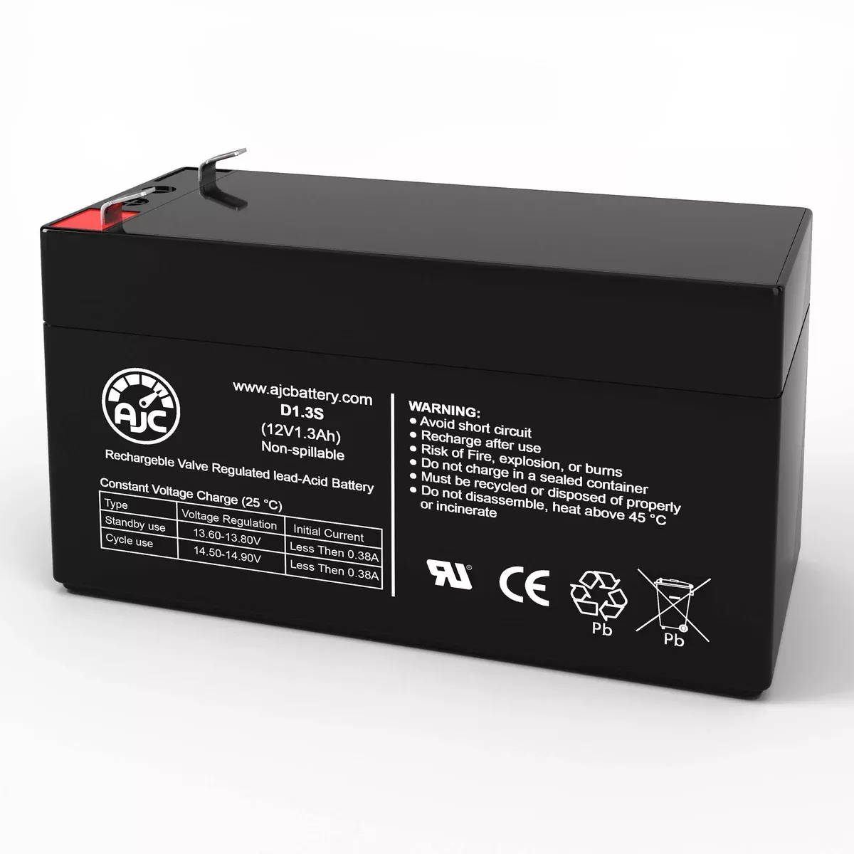 AJC Battery Compatible with DataShield S400 12V 1.3Ah UPS Battery