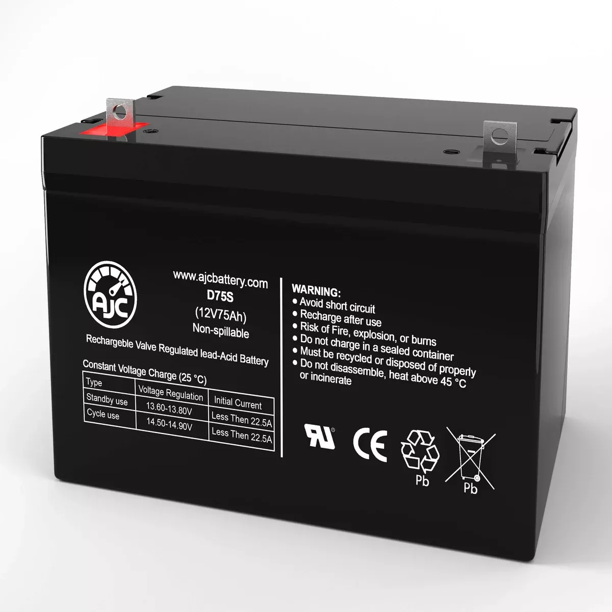 AJC Battery Compatible with Deka 24HR3000S 12V 75Ah UPS Battery