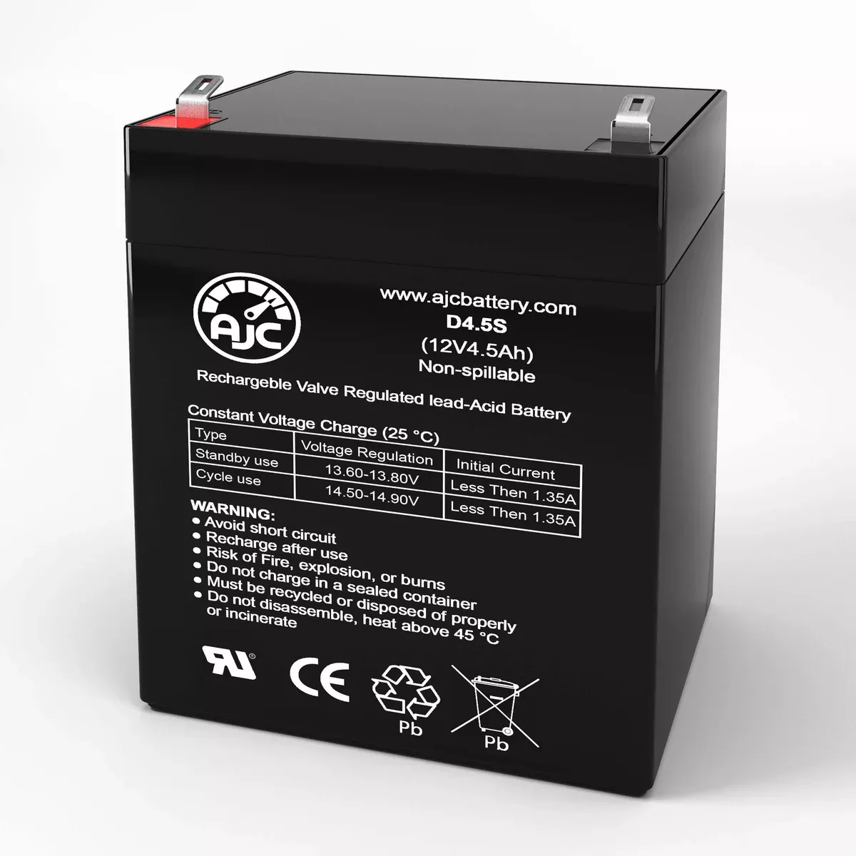 AJC Battery Compatible with Fenton PowerOffice S450A 12V 4.5Ah UPS Battery