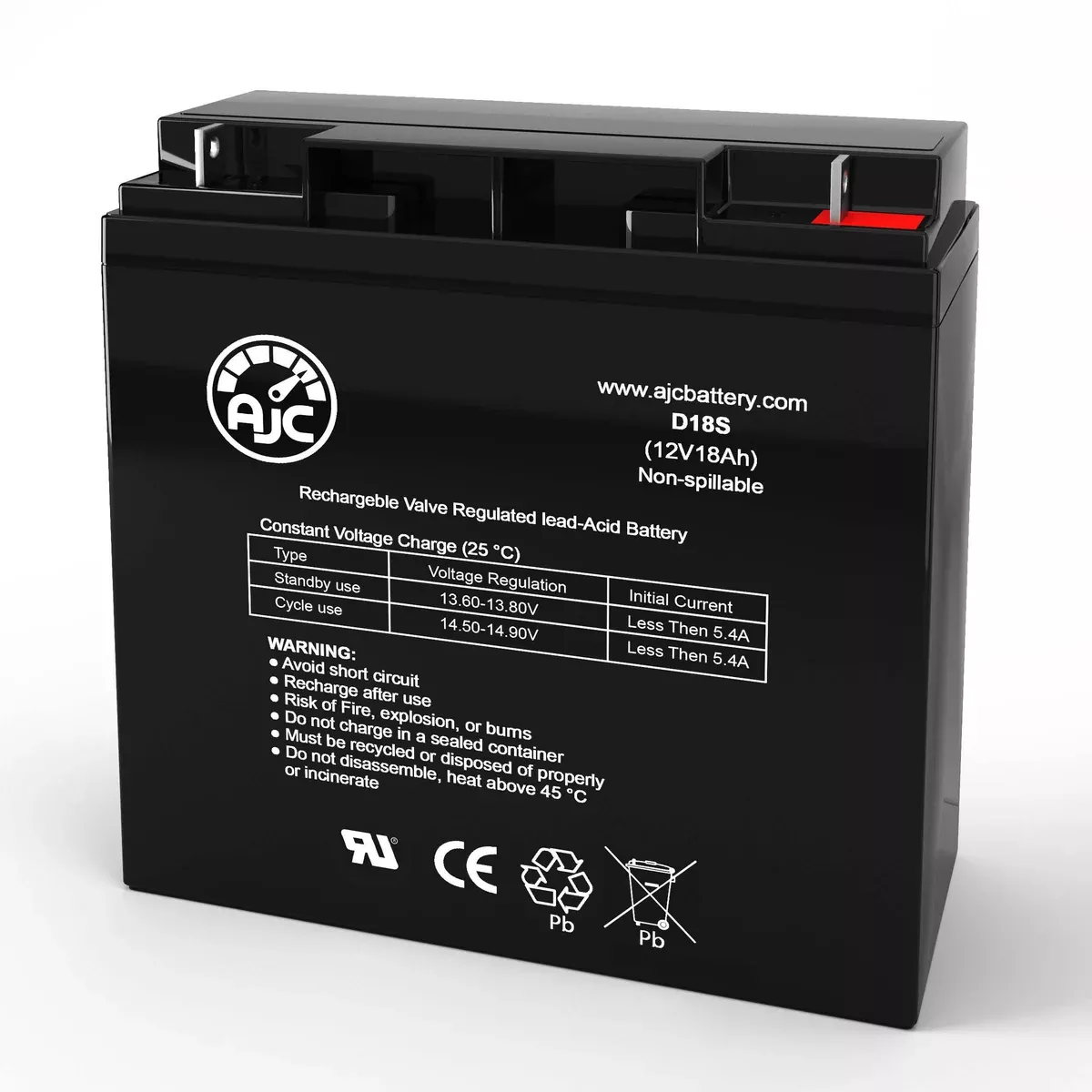 AJC Battery Compatible with Fire Control Instruments 1002010A 12V 18Ah Alarm Battery