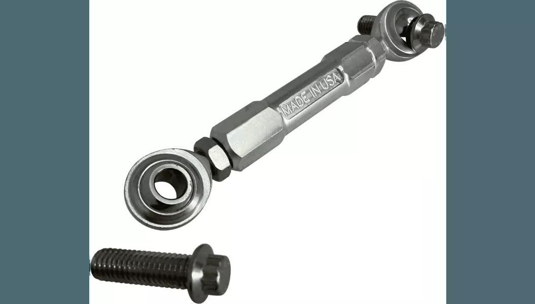 Alloy Art Competition Adjustable Front Stabilizer Link for '09-24 Harley Davidson Touring (Select Raw, Black, Gold)