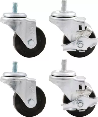 Allstar Performance 3in Heavy Duty Locking Wheel Kit 300lb Capacity 1/2in Studs ALL10165
