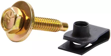 Allstar Performance Body Bolt Kit w/ Clips 10pk Gold ALL18559
