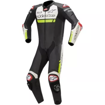 Alpinestars Men's Missile Ignition Leather One PieceSuit Tech-Air(Black/White/Yellow) 46