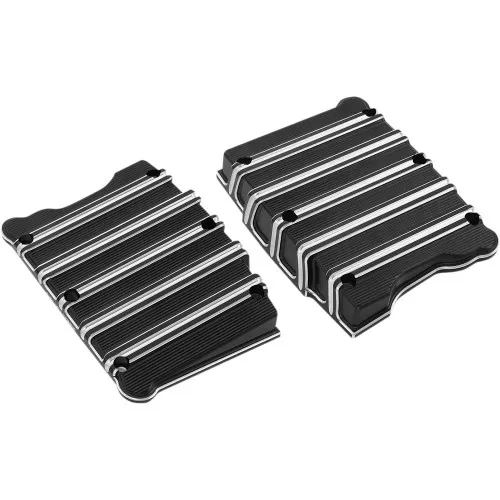 Arlen Ness 10-Gauge Rocker Box Top Covers for 1999-2017 Harley Twin Cam - Black/Machined