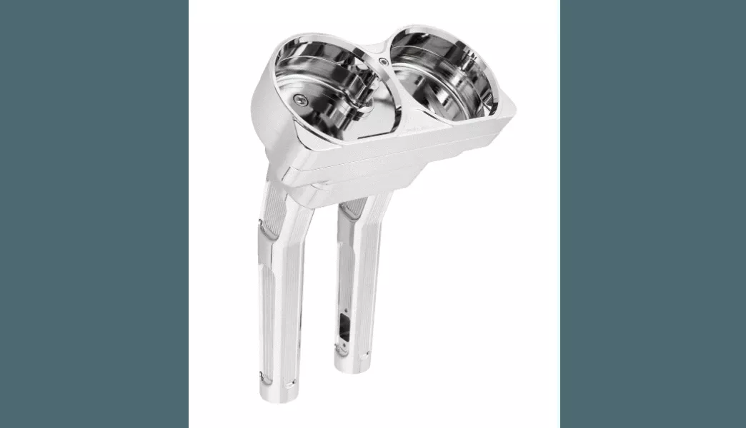 Arlen Ness 10" Method Kickback Risers with Integrated Gauge Housing for '15-24 Harley Davidson Road Glide Models - Chrome