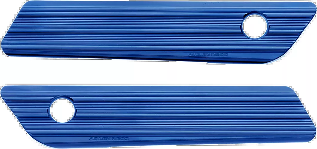 Arlen Ness Blue Rear Hard Saddlebag latch Covers 2014-24 Harley Touring FLHR FLHX