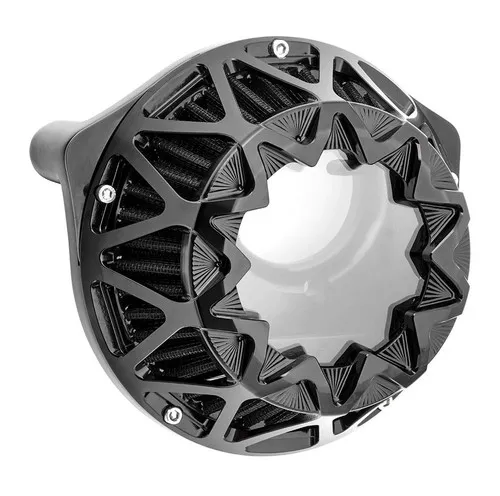 Arlen Ness Crossfire Air Cleaner for Harley Twin Cam Cable Throttle - Gloss Black