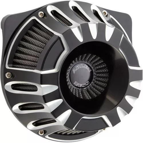 Arlen Ness Deep Cut Inverted Air Cleaner for 2008-2017 Harley Twin Cam Electronic Throttle - Chrome