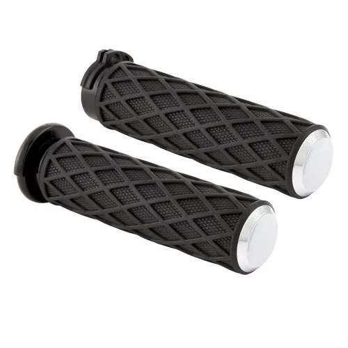 Arlen Ness Diamond Grips for Harley - Chrome