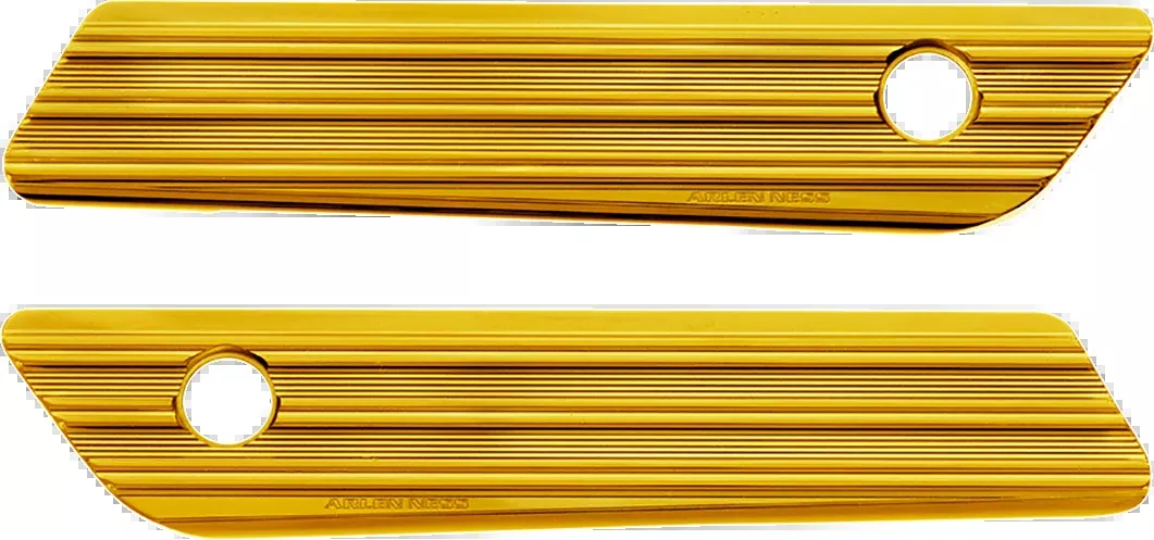 Arlen Ness Gold Rear Hard Saddlebag Latch Covers 2014-2024 Harley Touring FLHX