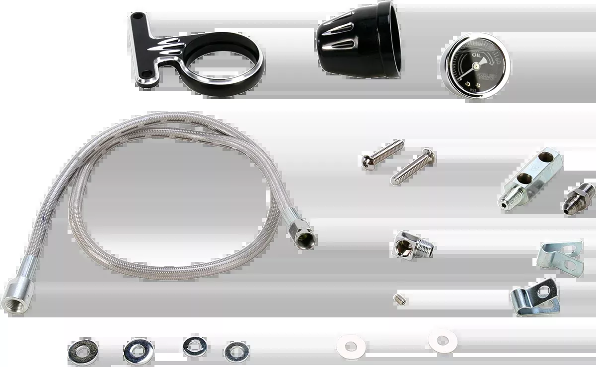 ARLEN NESS Oil Pressure Gauge Kit - Deep Cut - Black 15-667