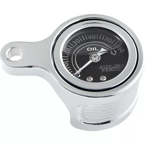 Arlen Ness Oil Pressure Gauge Kit for Harley M8 - Chrome