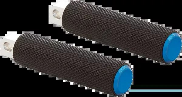 Arlen NESS Passenger Knurled Foot Pegs – Blue – FL/FX ’18-’25