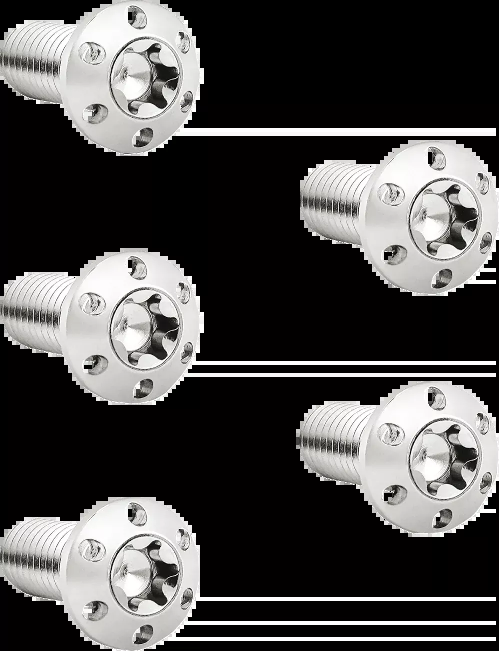 Arlen Ness Polished 5/16"-18 x 7/8" Front Hub-Mount Brake Rotor Bolt Kit Harley