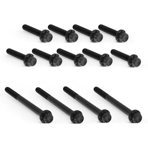 Arlen Ness Primary Cover Titanium 12-Point Bolt Kits for Harley - Black