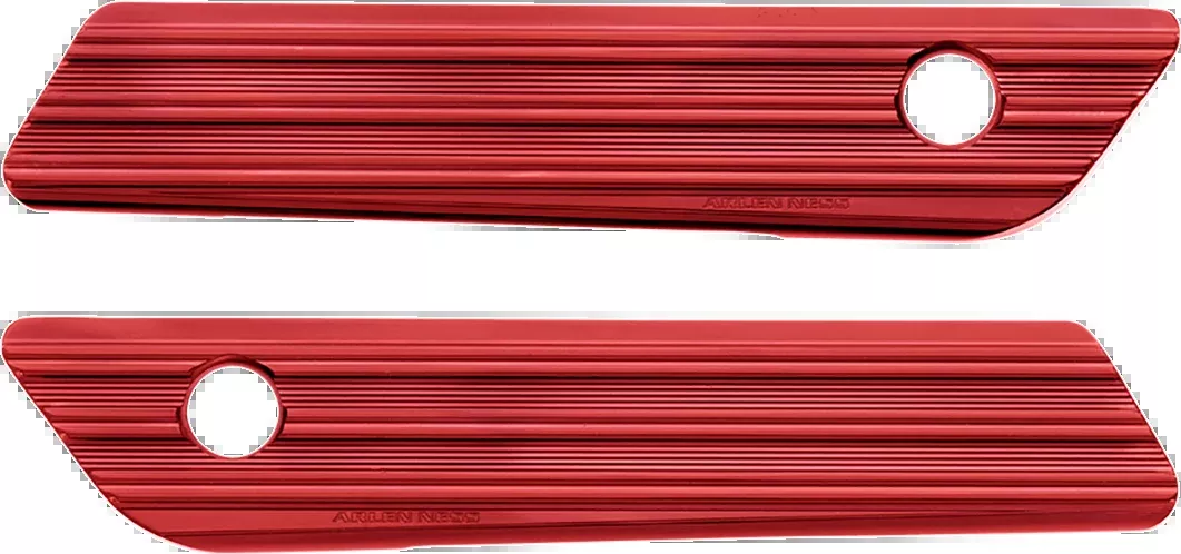 Arlen Ness Red Rear Hard Saddlebag latch Covers 2014-24 Harley Touring FLHR FLHX