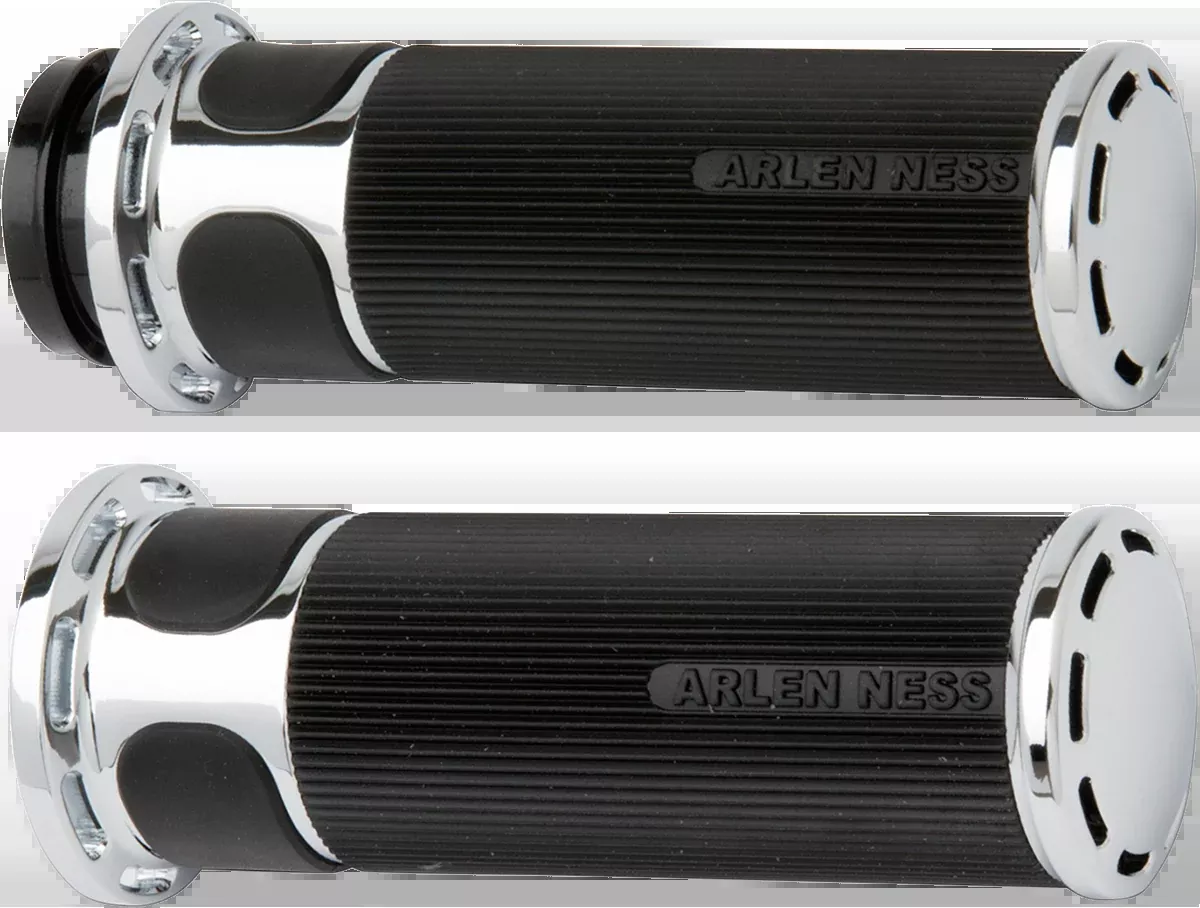 ARLEN NESS Slot Track Grips - TBW - Chrome 07-302