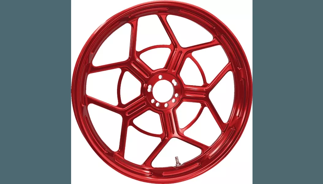 Arlen Ness Speed 5 Forged Wheel for Harley Davidson Touring Models - 21x3.5 Red Anodized (NO HUB)