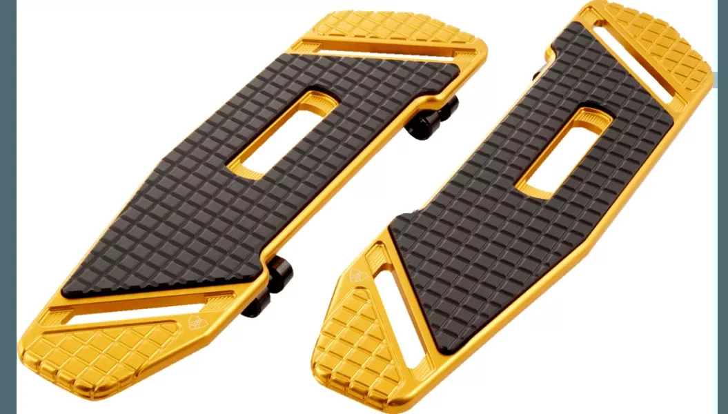 Arlen Ness SpeedLiner Driver Floorboards for '99-Up Harley Davidson Touring Models - Gold Anodized