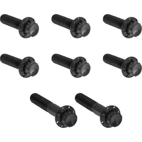 Arlen Ness Trap Door Titanium 12-Point Bolt Kits for Harley - Black