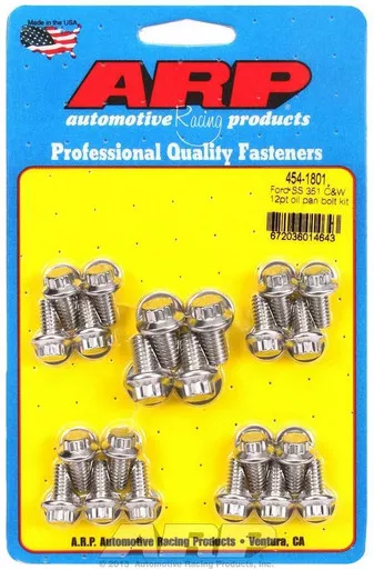 ARP Ford S/S Oil Pan Bolt Kit 12pt. 454-1801