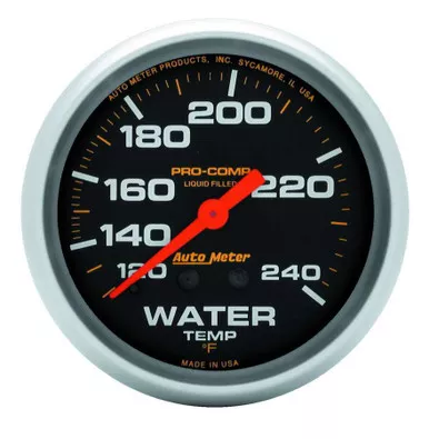 Autometer 120-240 Water Temp. Gaug 12' long 5433