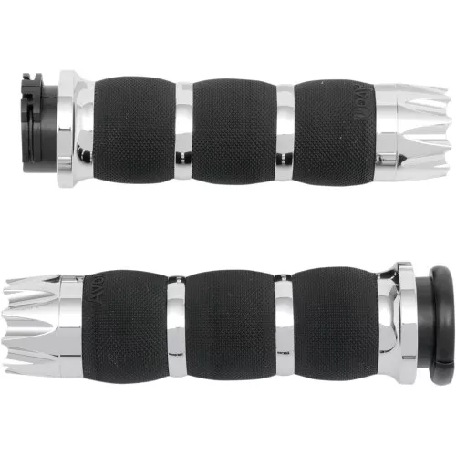 Avon Air Cushioned Excalibur Grips for Harley Dual Cable - Chrome