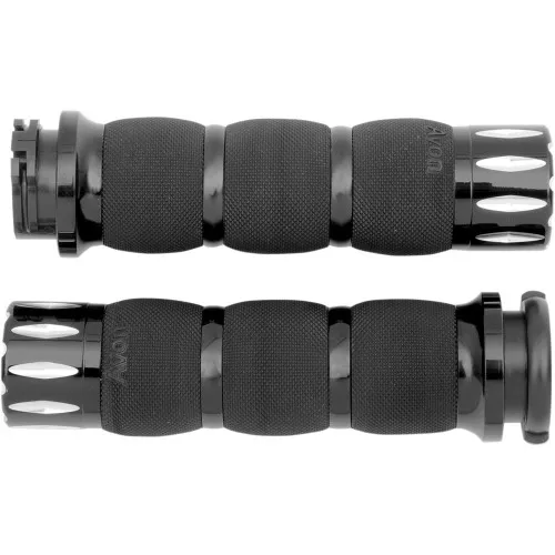 Avon Air Cushioned Rival Grips for Harley Dual Cable - Black