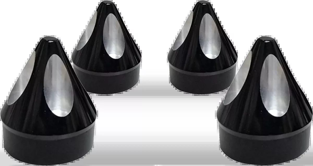 Avon Black Spike Engine Head Bolt Covers 1986-2017 Harley Touring FLHR FLHX FLHT