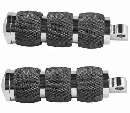 Avon Chrome/Black Air Folding Footpegs (FP-AIR-90-CH)