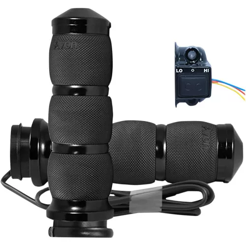 Avon Heated Air Cushion Grips for Harley Electronic Throttle - Black