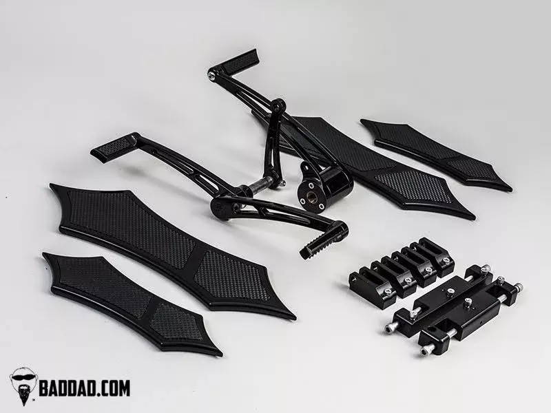 Bad Dad Black Forward Controls Heel-Toe Shifter 966 Floorboard Kit Harley 81136-3