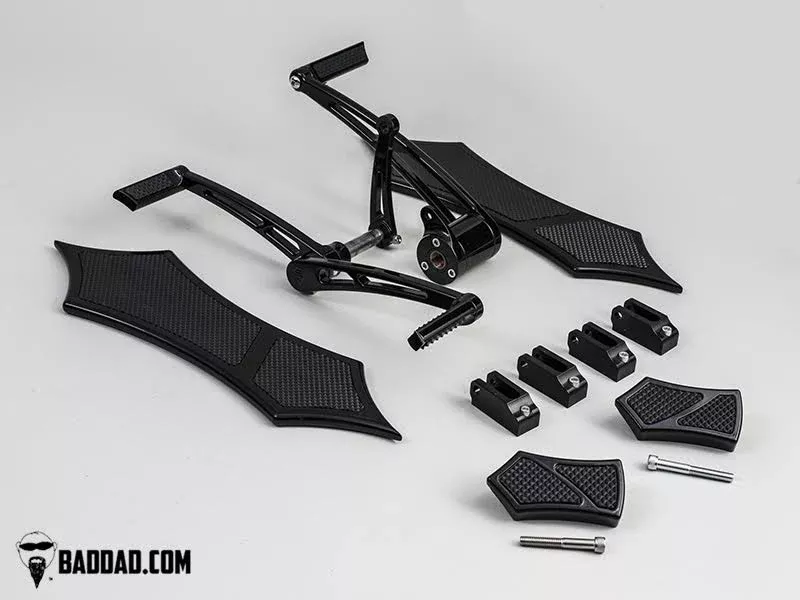 Bad Dad Black Forward Controls Heel-Toe Shifter 966 Floorboard Kit Harley 81136