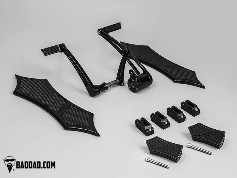 Bad Dad Black Forward Controls Toe Shifter 966 Floorboard Kit Harley FL 81135-1