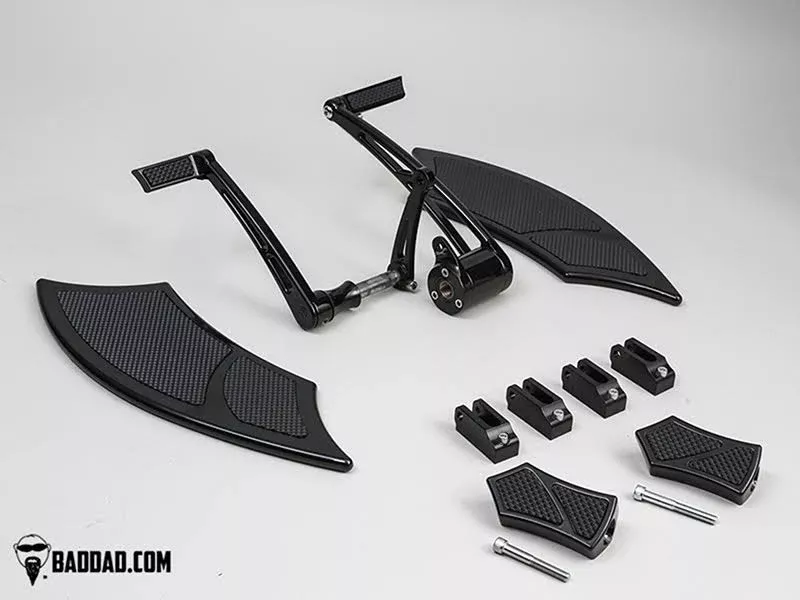 Bad Dad Black Forward Controls Toe Shifter 992 Floorboard Kit Harley FL 81137-1