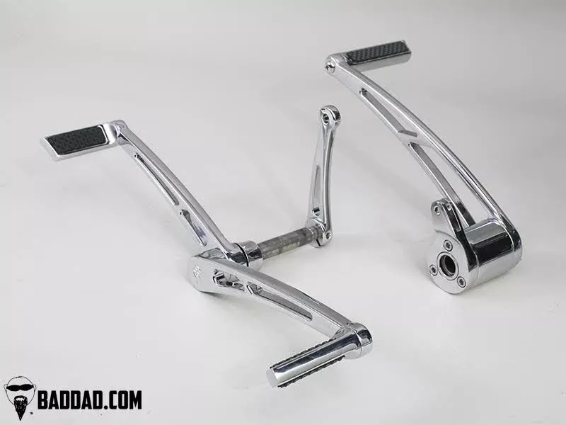 Bad Dad Chrome Forward Control Kit with Heel-Toe Shifter Softail Touring 81134-2