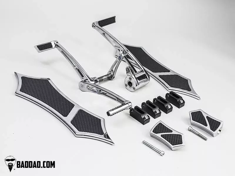 Bad Dad Chrome Forward Controls Heel-Toe Shifter 966 Floorboard Kit Harley 81136